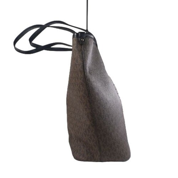 Monogram Michael Kors Eliza Large East West Open Tote Black/ Brown - Picture 7 of 8